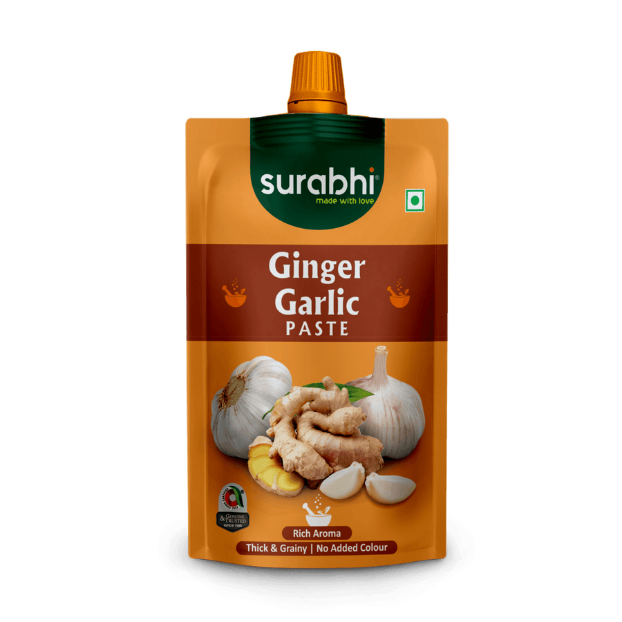 Surabhi Sauces| Surabhi Ginger Garlic Paste| Thick & Grainy Paste| Rich Aroma| No Added Color| Instant Paste| Surabhi Sauce| 