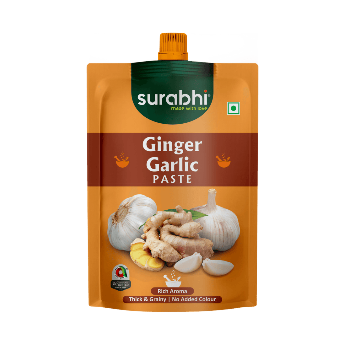 Surabhi Sauces| Surabhi Ginger Garlic Paste| Paste| Thick & Grainy| Rich Aroma| No Added Color| Instant Paste| Surabhi Sauce| 