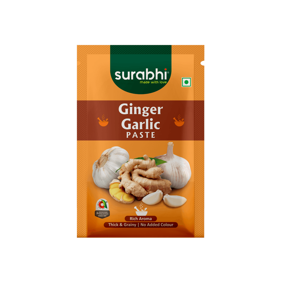 Surabhi Sauces| Surabhi Ginger Garlic Paste| Paste| Thick & Grainy| Rich Aroma| No Added Color| Instant Paste| Surabhi Sauce| 