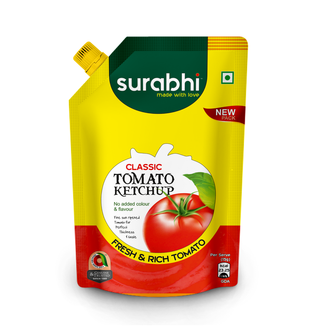 Surabhi Sauces| Surabhi Classic Tomato Ketchup| Surabhi Ketchup| Fresh & Rich Tomato| Surabhi Sauce| Surabhi Dil Se Pure| No Added Colour & Flavour| Surabhi Ketchup| 
