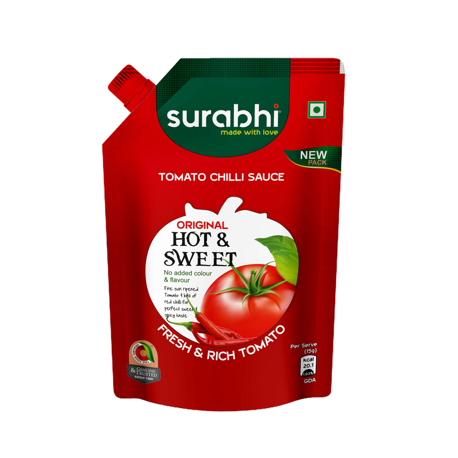 Surabhi Sauces| Surabhi Hot & Sweet Ketchup| Tomato Chilli Sauce| Hot & Sweet| Surabhi Ketchup| Fresh & Rich Tomato| Surabhi Sauce|