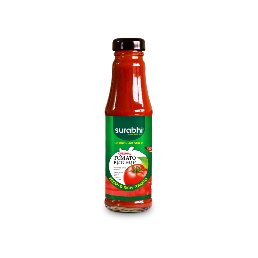 Surabhi Sauces| Surabhi No Onion No Garlic Tomato Ketchup| Surabhi Ketchup| Fresh & Rich Tomato| Surabhi Sauces | Surabhi Dil Se Pure| No Added Colour & Flavour| Surabhi Ketchup| No Onion No Garlic| Surabhi Original Tomato Ketchup| Surabhi Sauce| 
